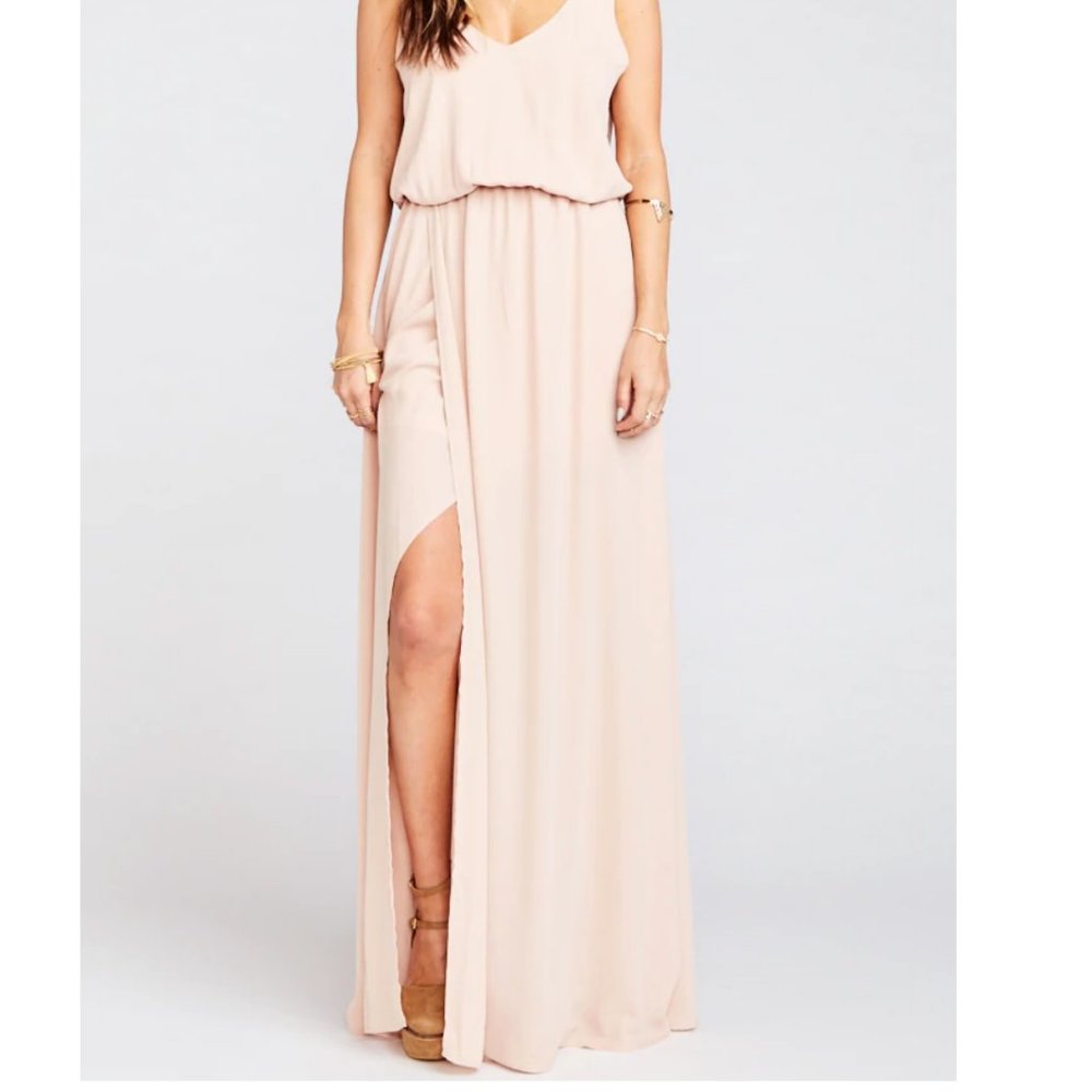 Show Me Your MuMu Kendall Maxi Dress in Dusty Blush Crips Size XXL